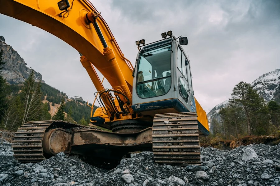 Excavator working on a construction site