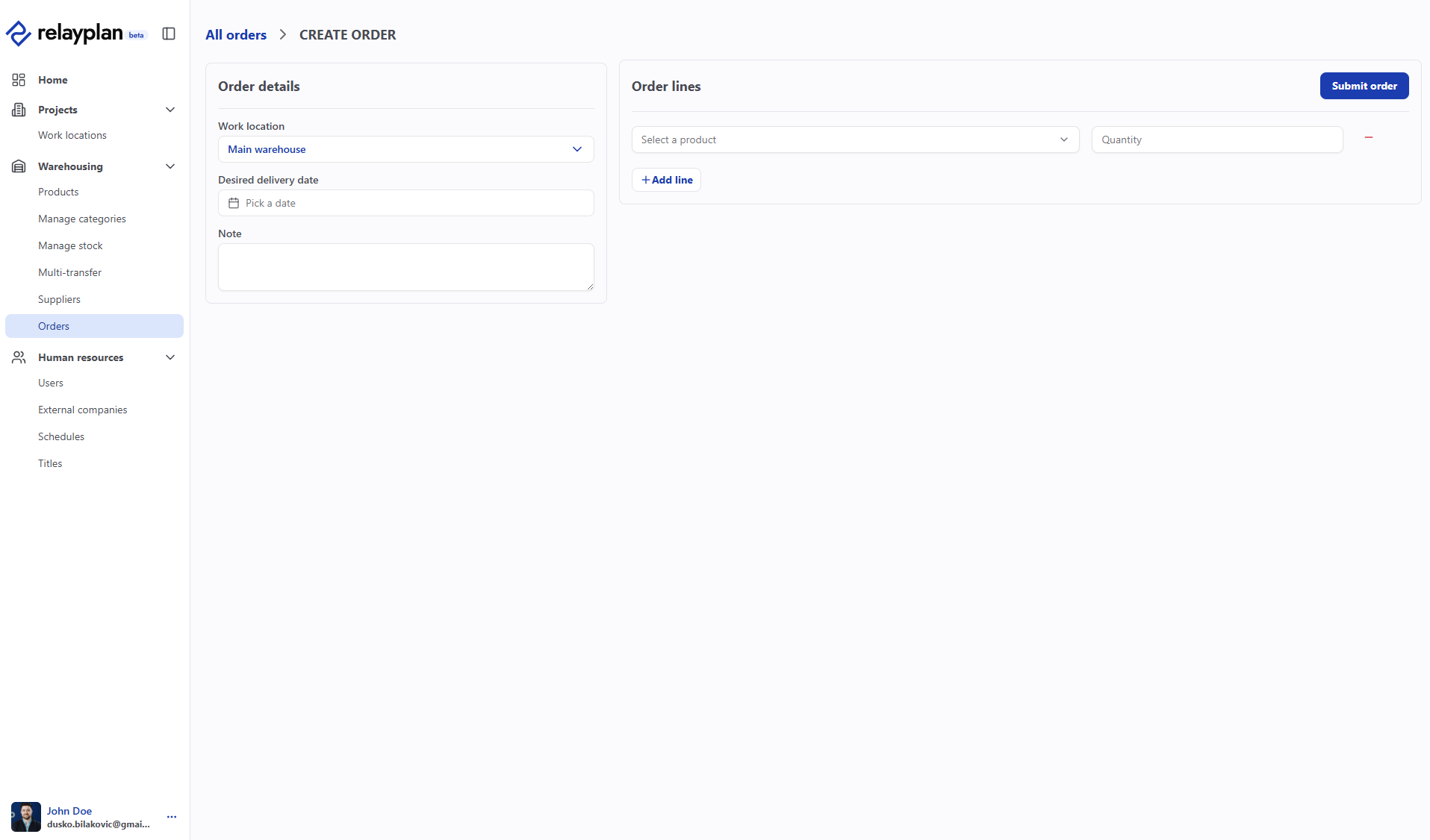 Create order