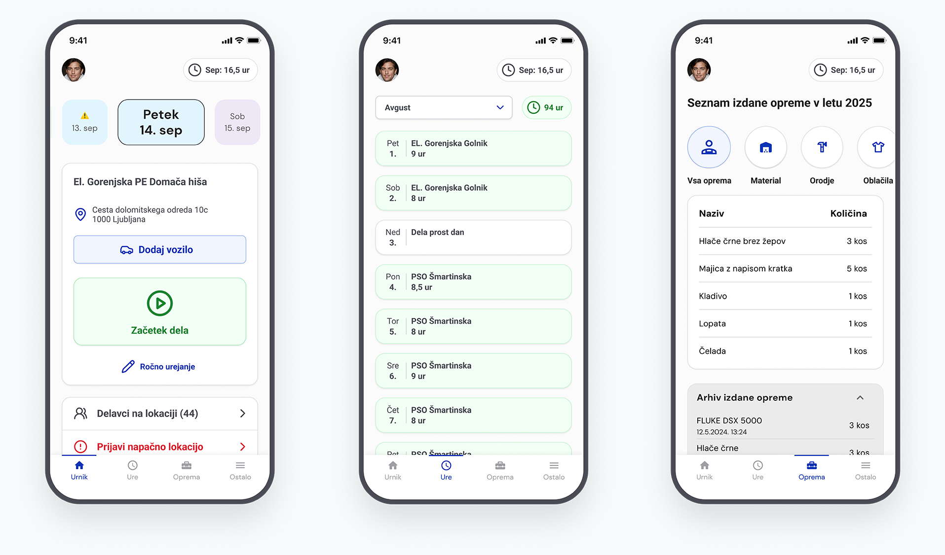 Mobilna aplikacija – registracija ure