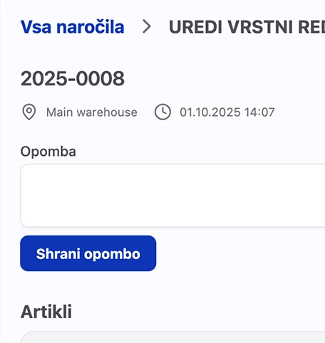 Naročanje materiala in opreme slika 3