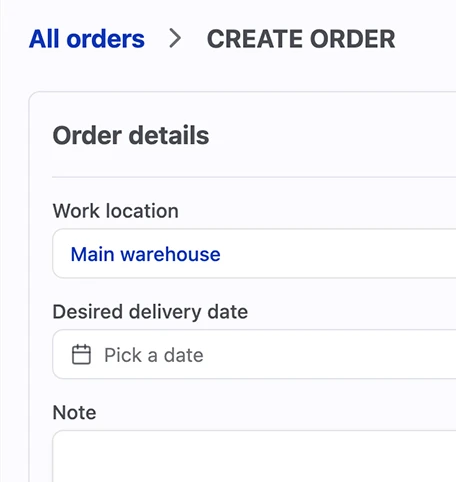 Ordering materials and equipment image 2