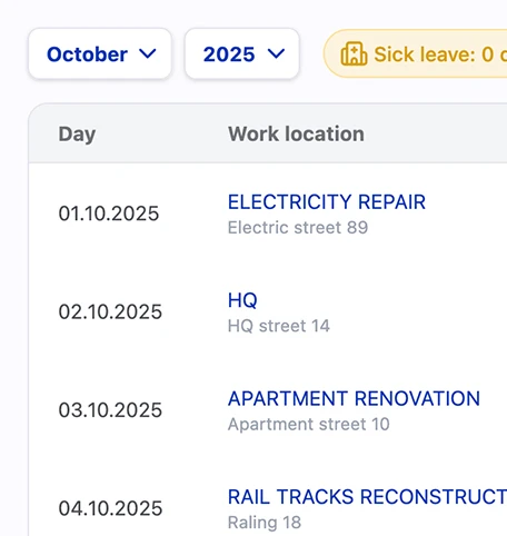 Working time records image 2