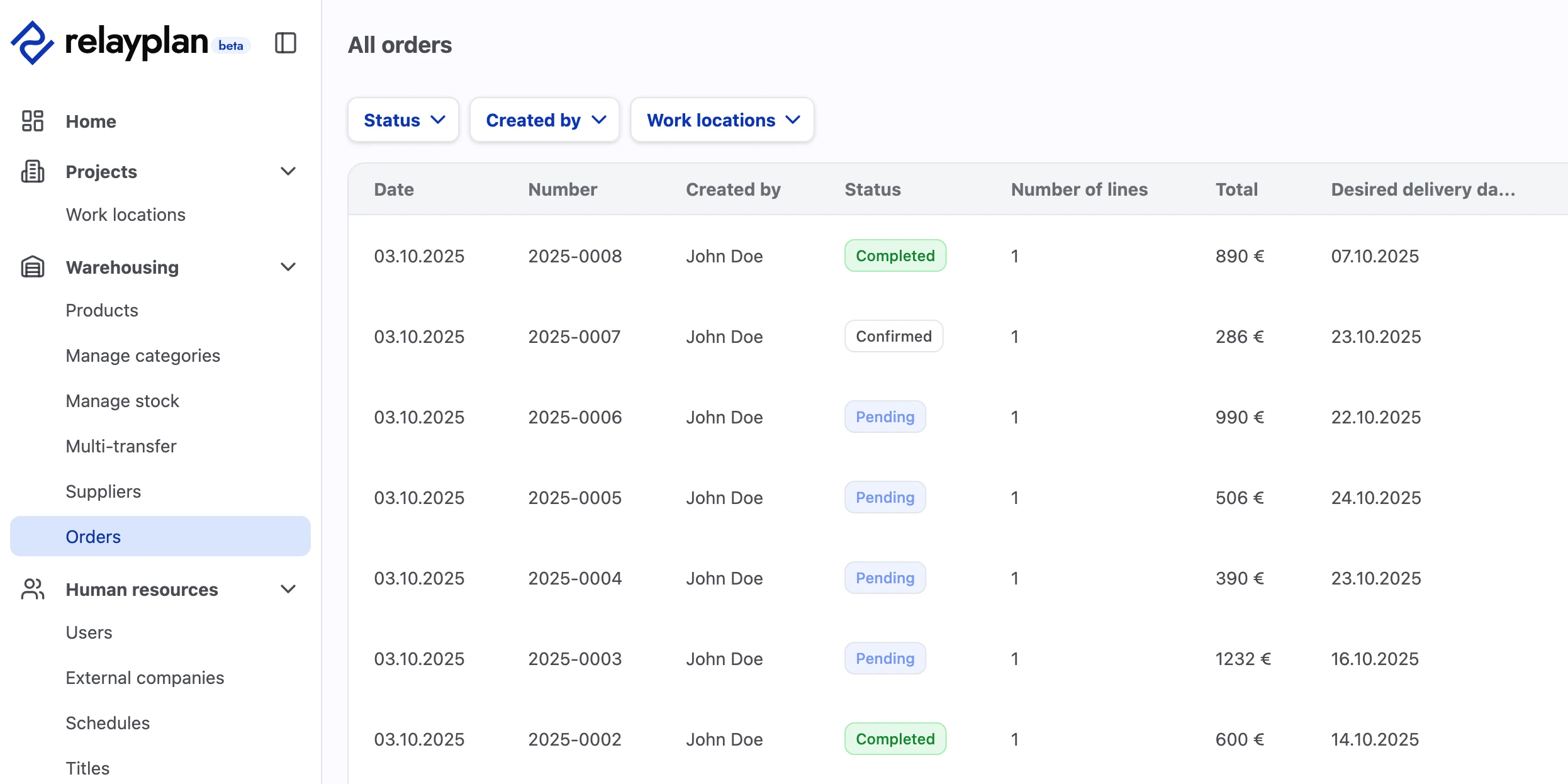 Orders
